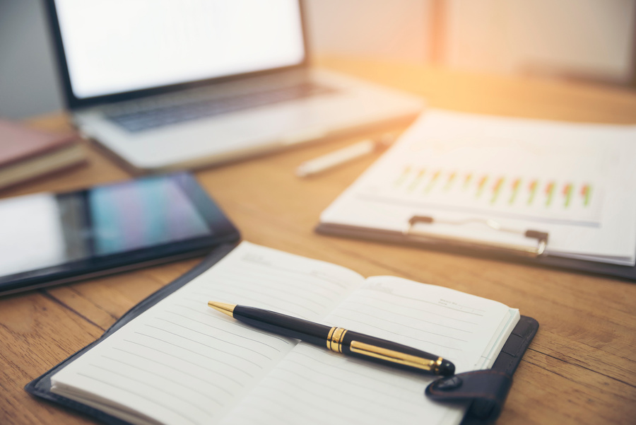 Business computer office desk